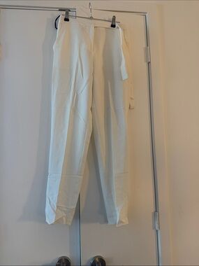 Missguided Cream High-Waisted Tailored Trousers